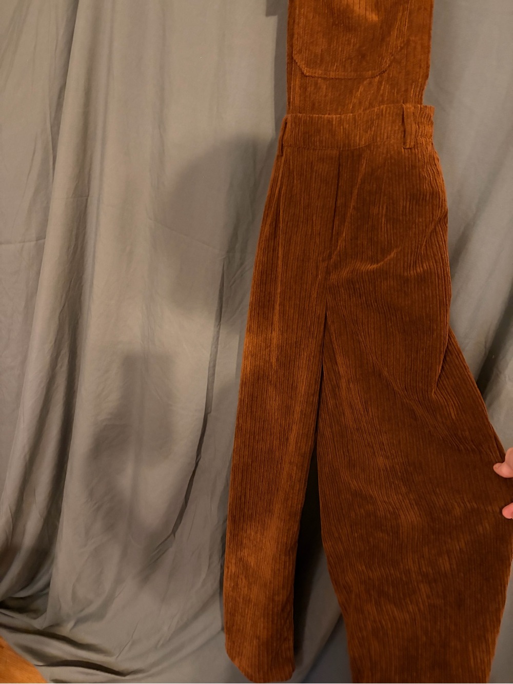 SHEIN Corduroy Wide-Leg Jumpsuit in Brown